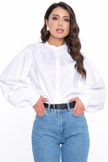 Рубашка с объёмными рукавами "Эльза" (белая) Б2721