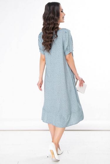 Платье "Кэри" (голубое, горох) П2365